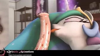 Creative MLP fuck with with the top of his sexy cock near the mouth of a pussy