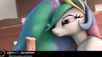 Creative MLP fuck with with the top of his sexy cock near the mouth of a pussy