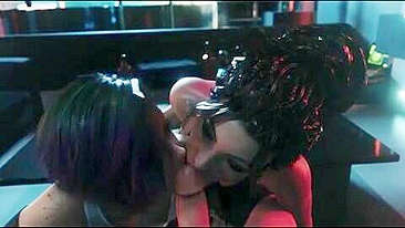 Cyberpunk girls having a hard and intense fuck with a nearly 10 incher cock