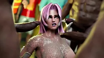 Purple hair girl making one wild hell of a request in a twisted XXX movie