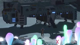 Awesome strapon love with a space explorer and a horny alien creature in HD