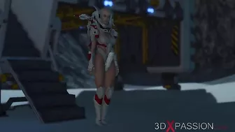 Awesome strapon love with a space explorer and a horny alien creature in HD