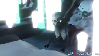 Awesome strapon love with a space explorer and a horny alien creature in HD