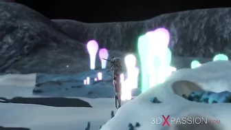 Awesome strapon love with a space explorer and a horny alien creature in HD