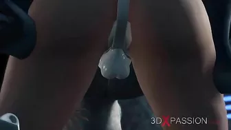 Awesome strapon love with a space explorer and a horny alien creature in HD