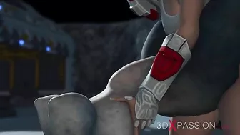 Awesome strapon love with a space explorer and a horny alien creature in HD