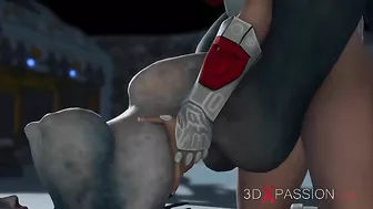 Awesome strapon love with a space explorer and a horny alien creature in HD