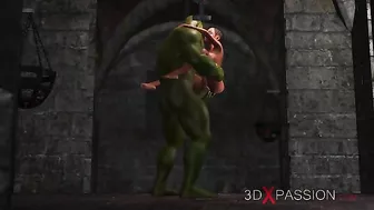 Black sex slave getting fucked by an ogre that wants to ruin her forever