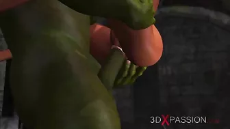 Black sex slave getting fucked by an ogre that wants to ruin her forever