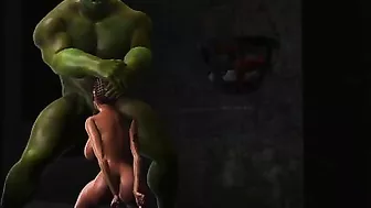 Black sex slave getting fucked by an ogre that wants to ruin her forever