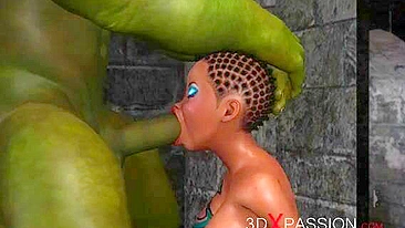 Black sex slave getting fucked by an ogre that wants to ruin her forever