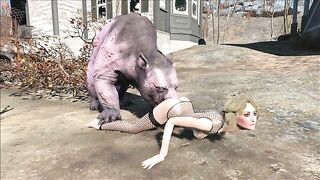 She is taking all that Fallout monster cock in her pussy just for fun though