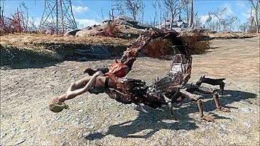 She is taking all that Fallout monster cock in her pussy just for fun though
