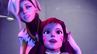 Overwatch futa fucking with two girls  who love double penetration and gape