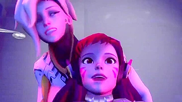 Overwatch futa fucking with two girls  who love double penetration and gape