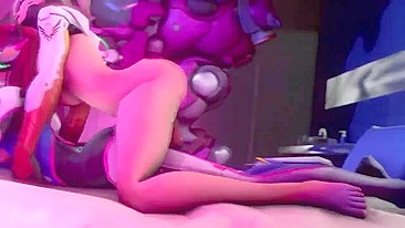 Overwatch futa fucking with two girls  who love double penetration and gape