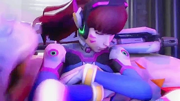 Overwatch futa fucking with two girls  who love double penetration and gape