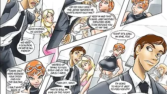 Girl with a dirty mind playing with her pussies in a hentai clip with bimbos