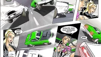 Girl with a dirty mind playing with her pussies in a hentai clip with bimbos