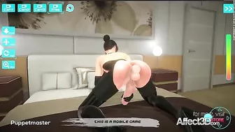 Sexy girl watching her own cock as she strokes it gets ready to orgasm as well