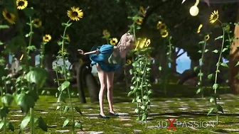 Fairy porn showing a big black minotaur demon that fucks tiny pussies silly