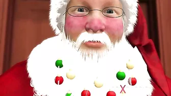Sexy hentai beauty lies back and enjoys being fingered by Santa after doggystyle