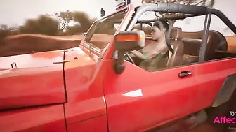 Incredible futa girl playing a role of a pornstar with a big dildo in her