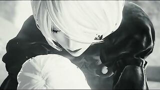 2B is going to get her asshole dominated in different ways to make herself cum