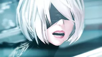 2B is going to get her asshole dominated in different ways to make herself cum