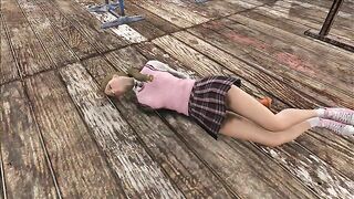 Fallout 4 porn with a schoolgirl that is ready to get fucked by the settlers