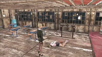Fallout 4 porn with a schoolgirl that is ready to get fucked by the settlers
