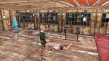 Fallout 4 porn with a schoolgirl that is ready to get fucked by the settlers