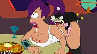 Amy from futurama rides dick to make everyone else cum in this hentai video