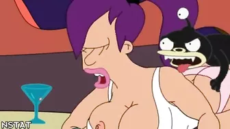 Amy from futurama rides dick to make everyone else cum in this hentai video