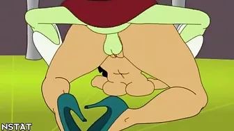 Amy from futurama rides dick to make everyone else cum in this hentai video