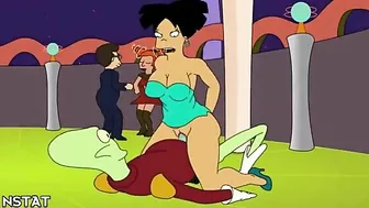 Amy from futurama rides dick to make everyone else cum in this hentai video