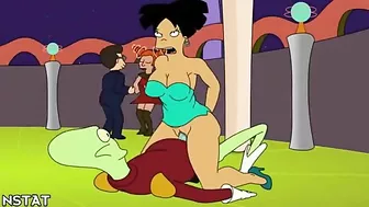 Amy from futurama rides dick to make everyone else cum in this hentai video