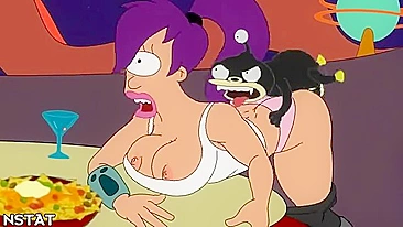 Amy from futurama rides dick to make everyone else cum in this hentai video