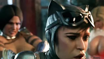 Futanari Wonder Woman pushes her Wonder Cock in Catwoman's pussy which is HOT