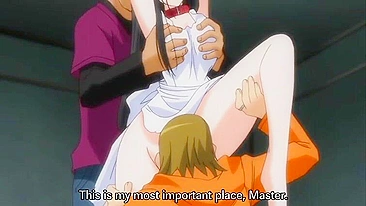 Shinshou Genmukan Slutty maid has to worship dick and get fucked as well
