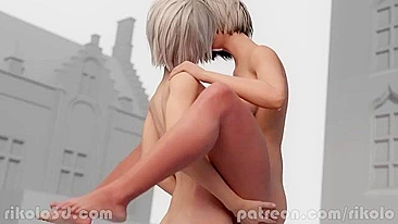 Damn sexy 2B is too good for her job in this delightful hentai fucking clip
