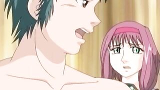 Gangbang porn movie showing a horny hentai bitch that gets ruined forever