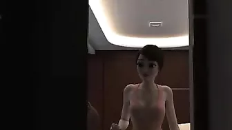 Futanari fucking session showing booss and horny girl that fuck on a private jet