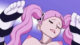 Nami and Nico Robin in One Piece spoof with lots of titty fucking and orgasms