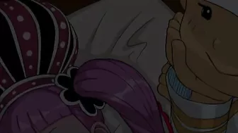 Nami and Nico Robin in One Piece spoof with lots of titty fucking and orgasms