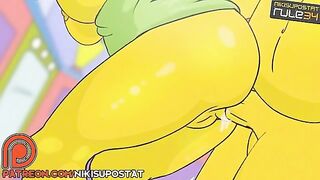 Marge Simpson takes a MAJOR anal creampie while her pussy is SOAKED and whatnot