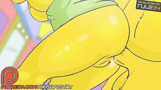 Marge Simpson takes a MAJOR anal creampie while her pussy is SOAKED and whatnot