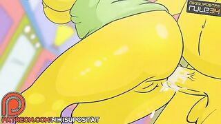 Marge Simpson takes a MAJOR anal creampie while her pussy is SOAKED and whatnot