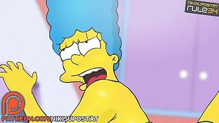 Marge Simpson takes a MAJOR anal creampie while her pussy is SOAKED and whatnot