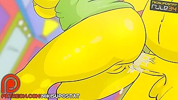 Marge Simpson takes a MAJOR anal creampie while her pussy is SOAKED and whatnot